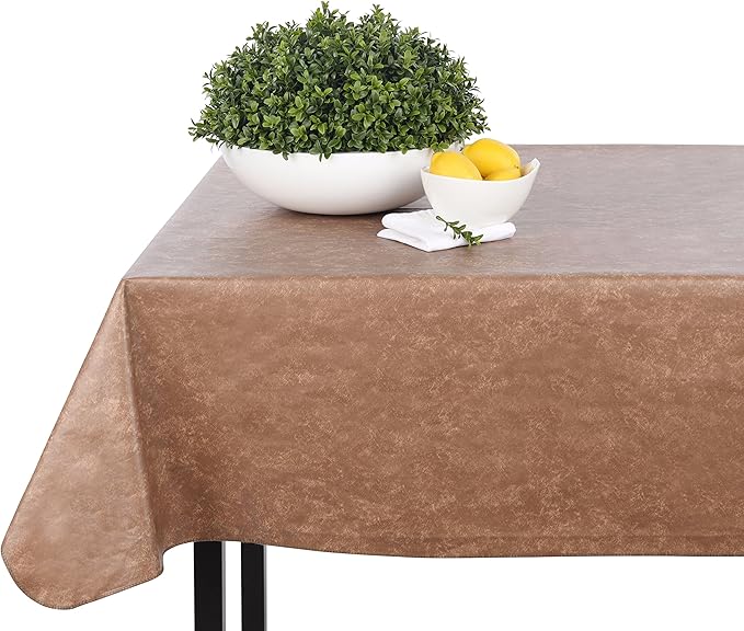 Yourtablecloth Heavy Duty Vinyl Rectangle or Square Tablecloth – 6 Gauge Heavy Duty Tablecloth – Flannel Backed – Wipeable Tablecloth with Vivid Colors & Many Sizes 52 x 108 Burgundy