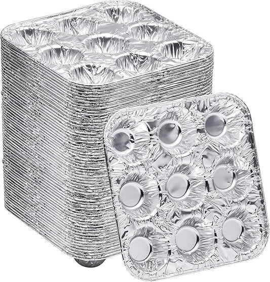 9-Cavity Mini Cupcake Easy and Simple Release Muffin Pans - Disposable Aluminum Baking Cup Cake Mold Pan - For Weddings, Gatherings, Birthdays, Parties (24)
