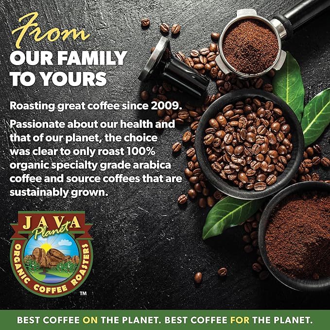 Low Acid Organic Coffee – Whole Bean, Mold-Free & Stomach Friendly by Java Planet, Good Morning Blend Coffee, Medium Roast, Smooth Full Flavored, 2x1LB Bag