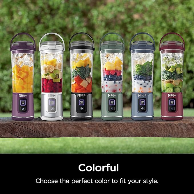 Ninja BC151WH Blast Portable Blender, Cordless, 18oz. Vessel, Personal Blender-for Shakes & Smoothies, BPA Free, Leakproof-Lid & Sip Spout, USB-C Rechargeable, Dishwasher Safe Parts, White