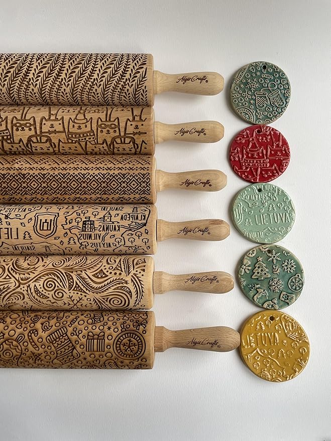 FUNNY SQUIRRELS PATTERN EMBOSSING ROLLING PIN LASER ENGRAVED ROLLING PIN WITH SQUIRRELS for EMBOSSED COOKIES
