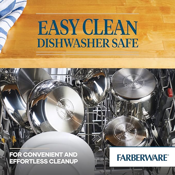 Farberware Classic Stainless Steel 6-Quart Stockpot with Lid, Stainless Steel Pot with Lid, Silver (Pack of 3)